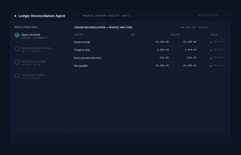 Video demonstration of an agentic ai workflow processing enterprise financial data.