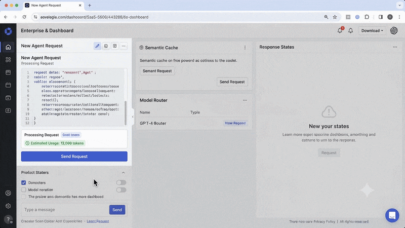 Screencast displaying an optimized token routing pipeline reducing LLM API consumption for enterprise ai solutions.