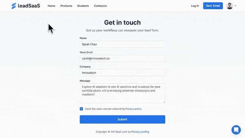 Video demonstration of an AI sales agent autonomously qualifying a lead and scheduling a demo call.